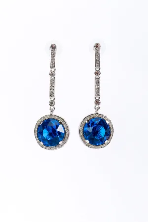 Art Deco Tavernier Blue Drop Earrings