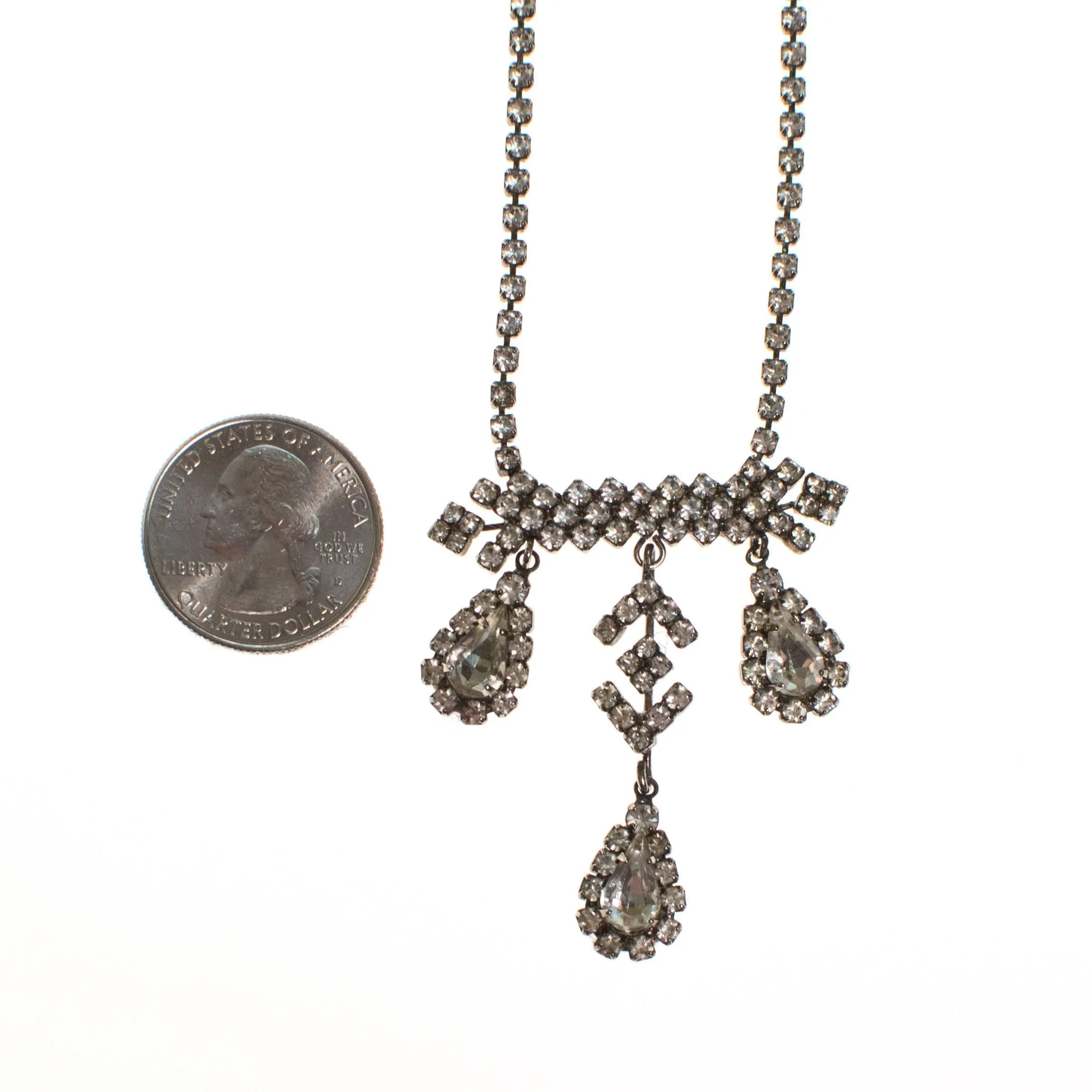 Art Deco Vintage Diamond Look Rhinestone Necklace