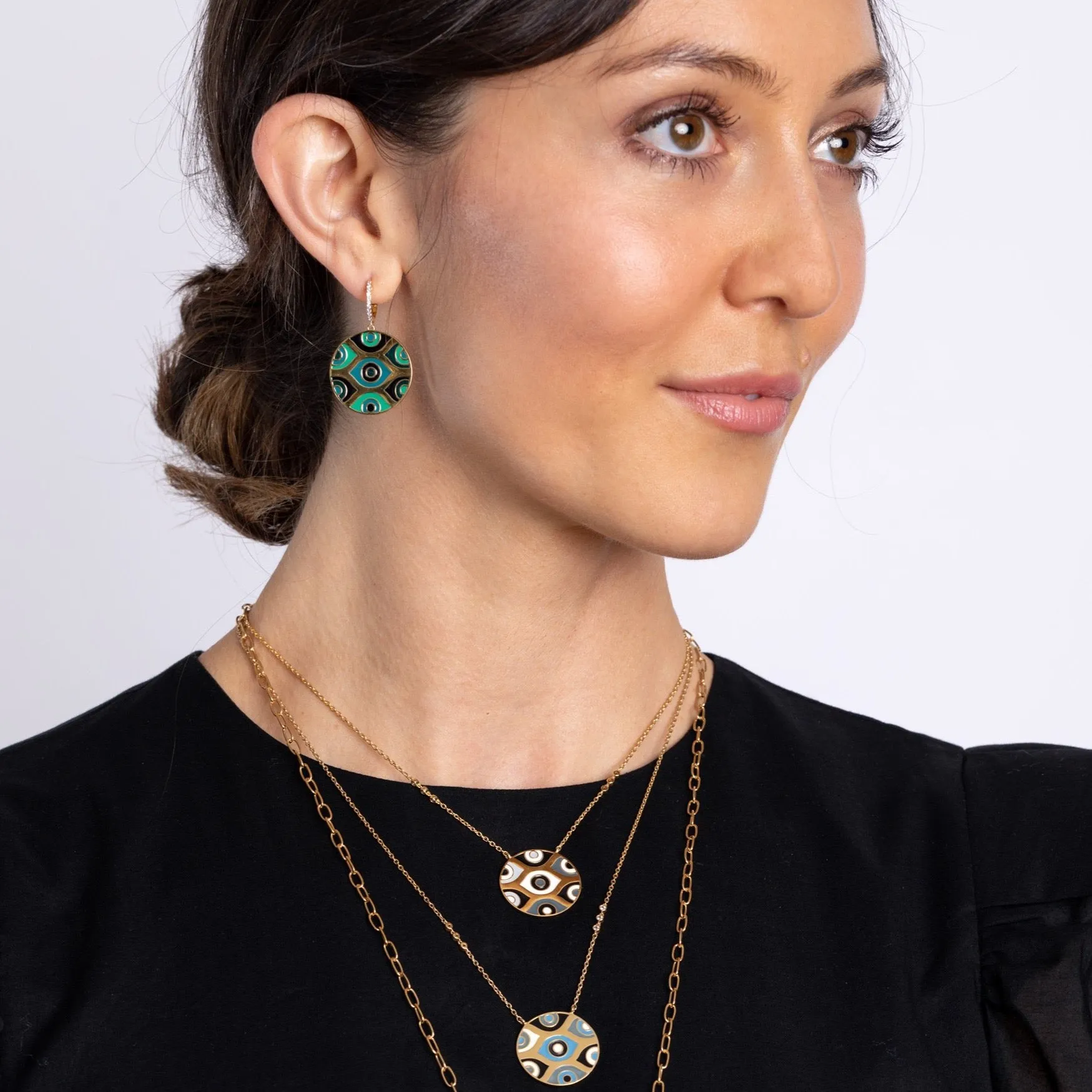 Athena Evil Eye Earrings - Blue