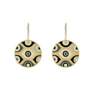 Athena Evil Eye Earrings - White