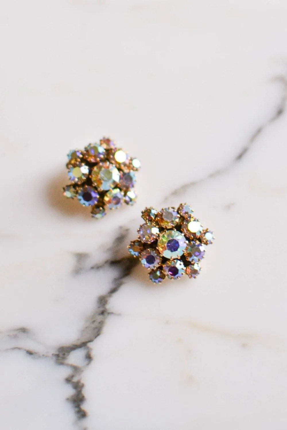 Aurora Borealis Rhinestone Earrings