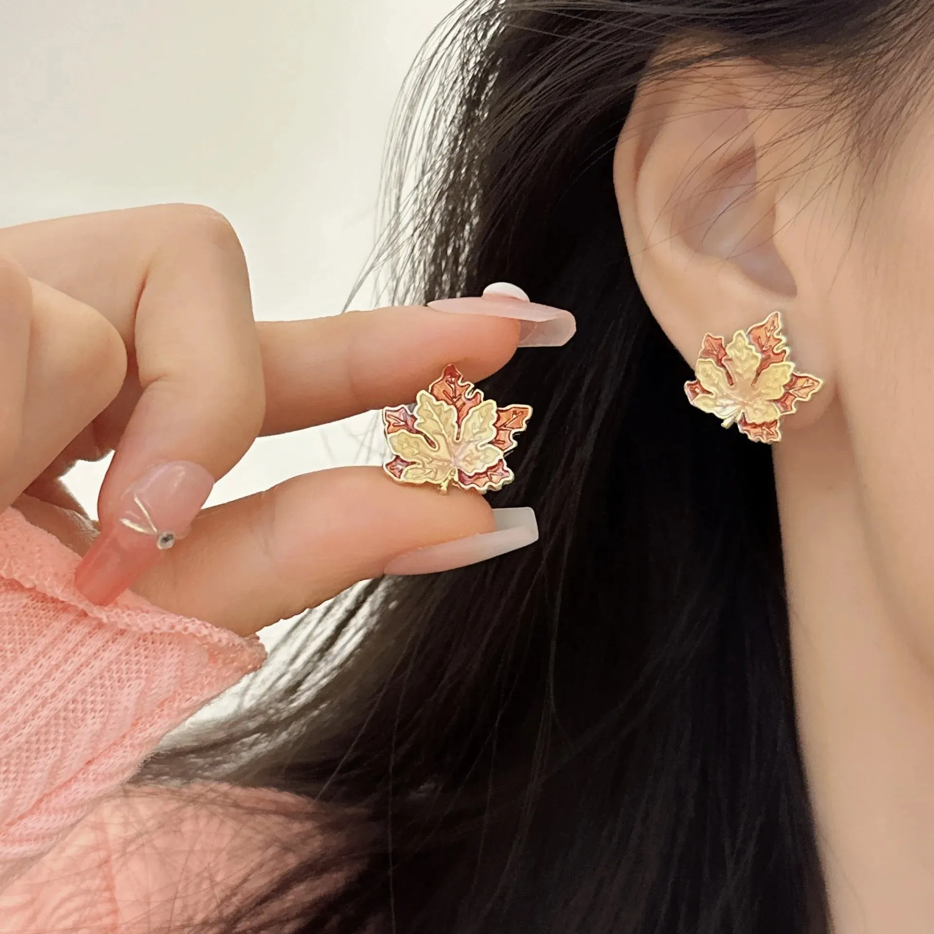 Autumn Leaf Clip on Earrings