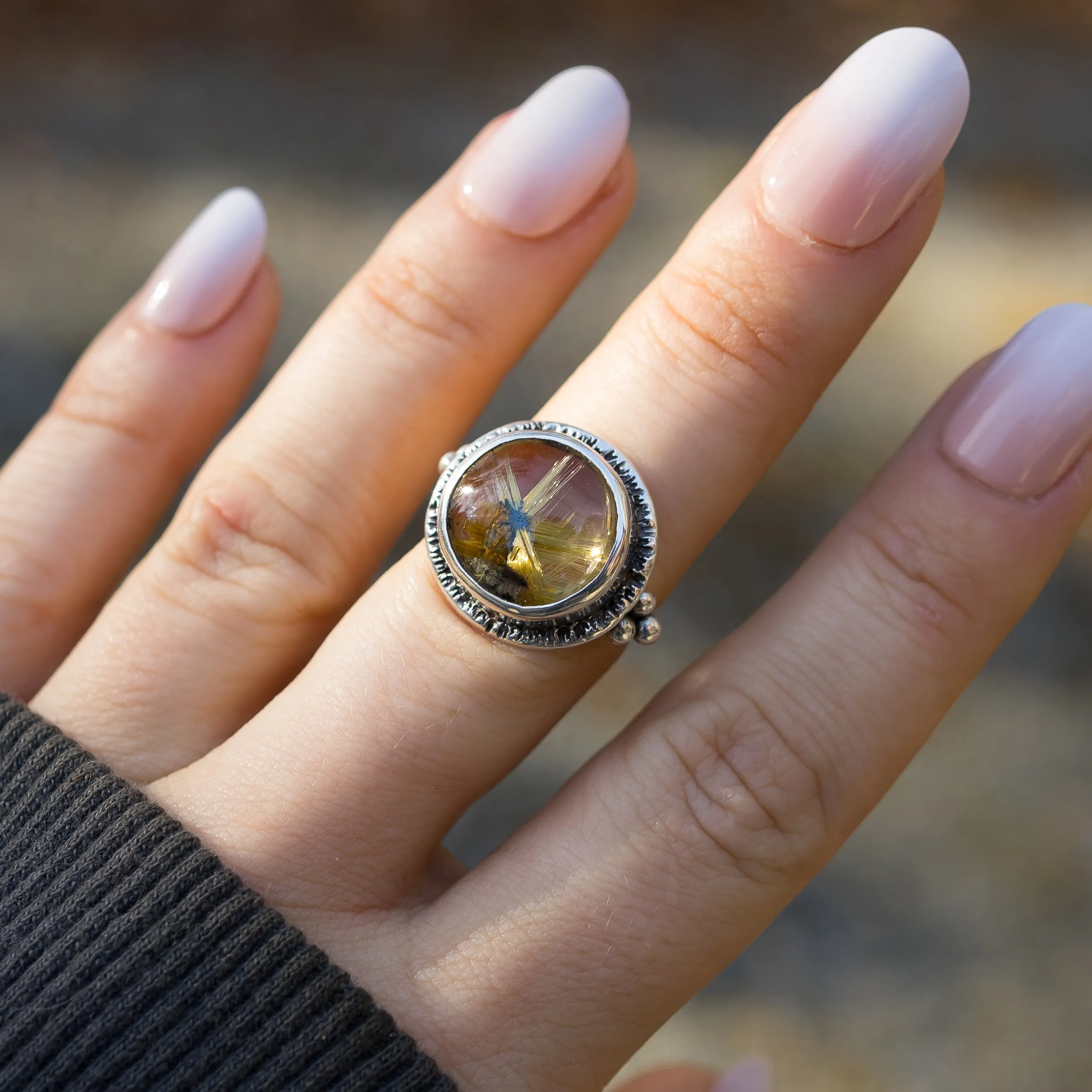 AVAILABLE PRE-ORDER- Star Rutile Quartz Ring- Sz 7