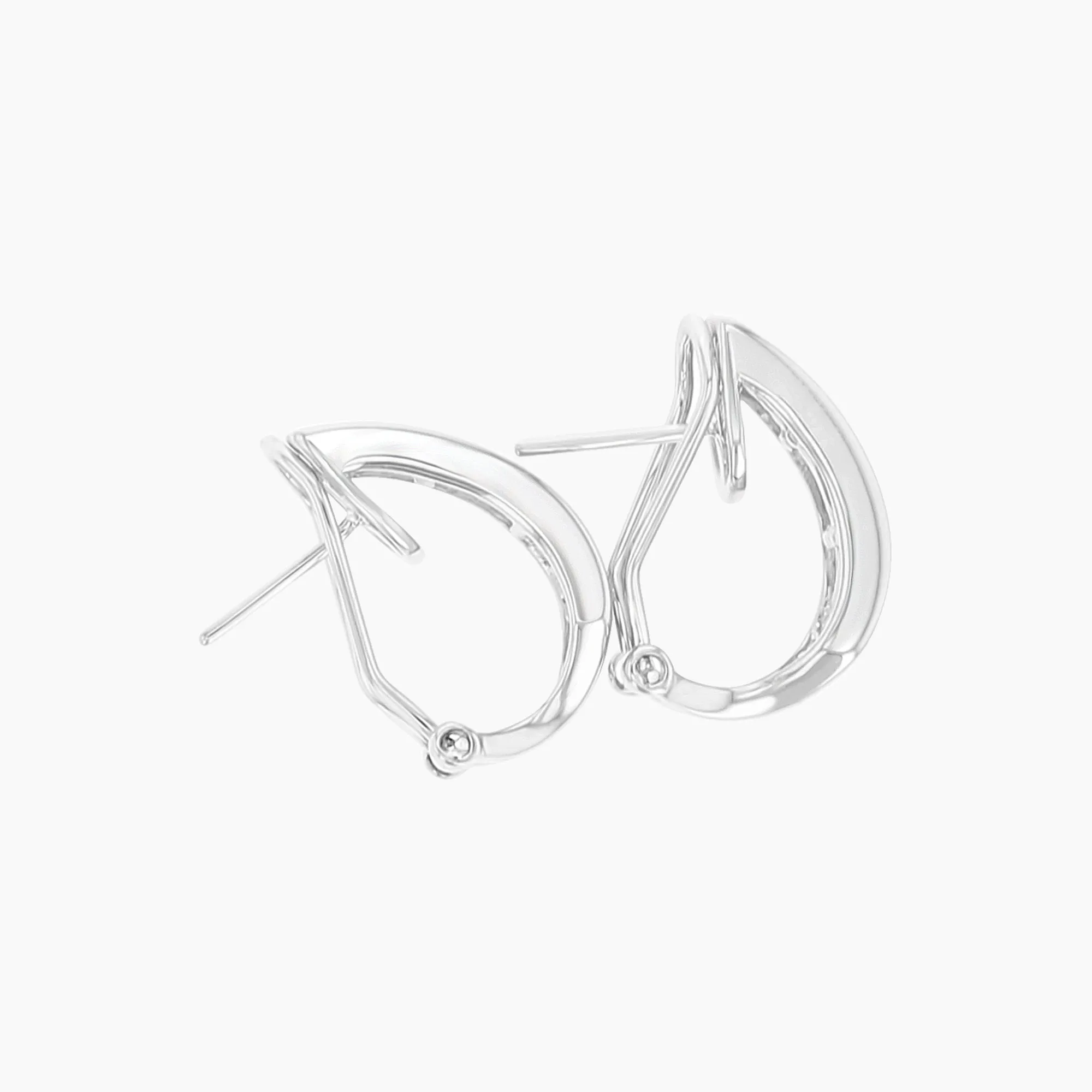 Baguette Diamond Omega Clip On Earrings