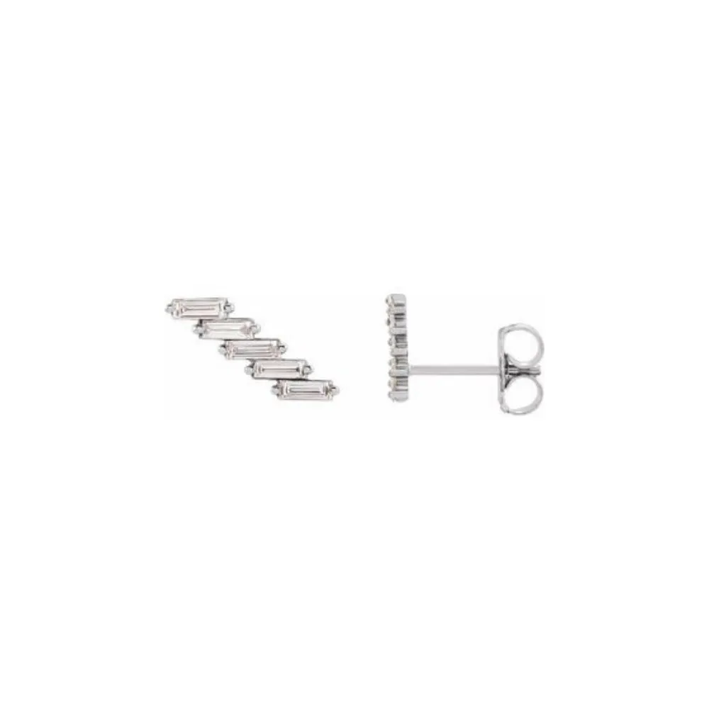 Baguette Zig Zag Diamond Earrings