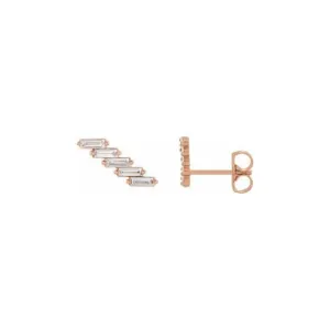 Baguette Zig Zag Diamond Earrings