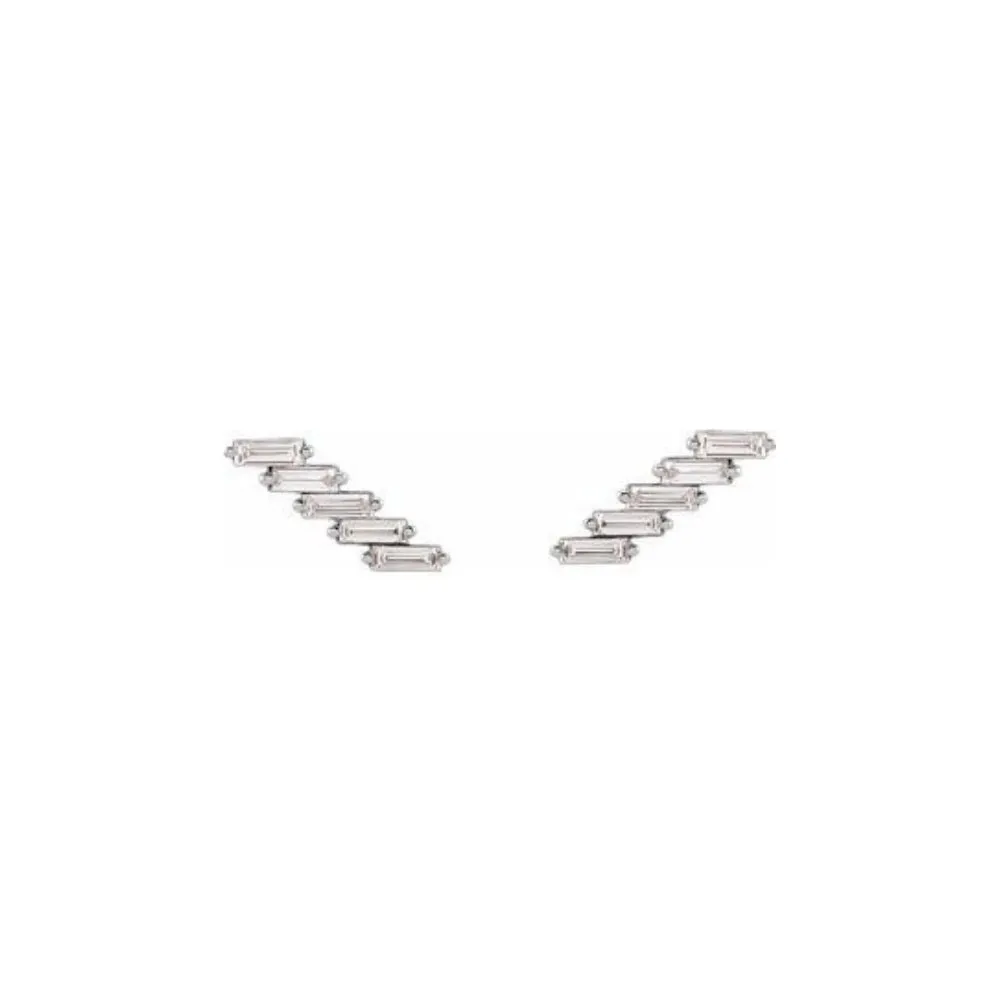 Baguette Zig Zag Diamond Earrings