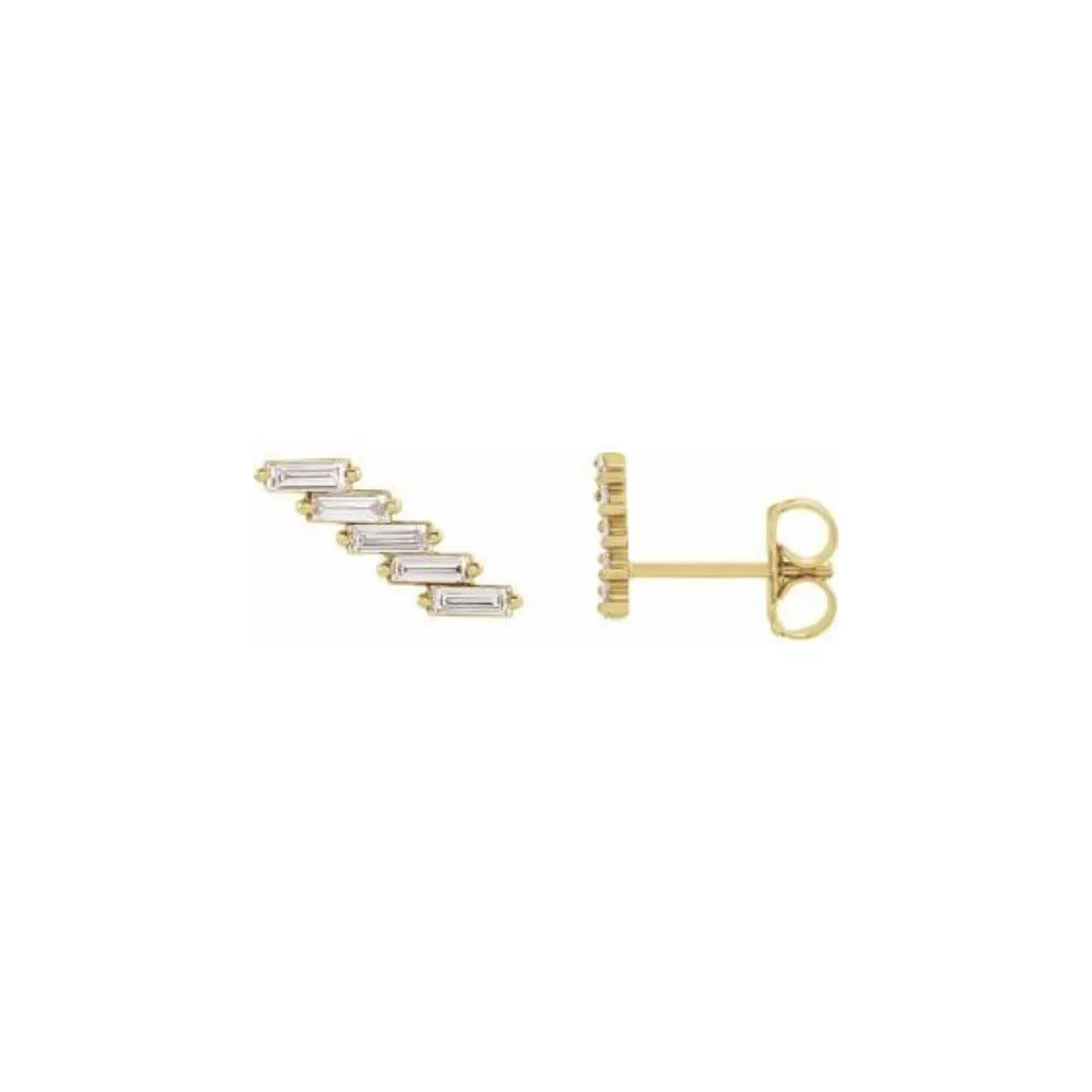 Baguette Zig Zag Diamond Earrings