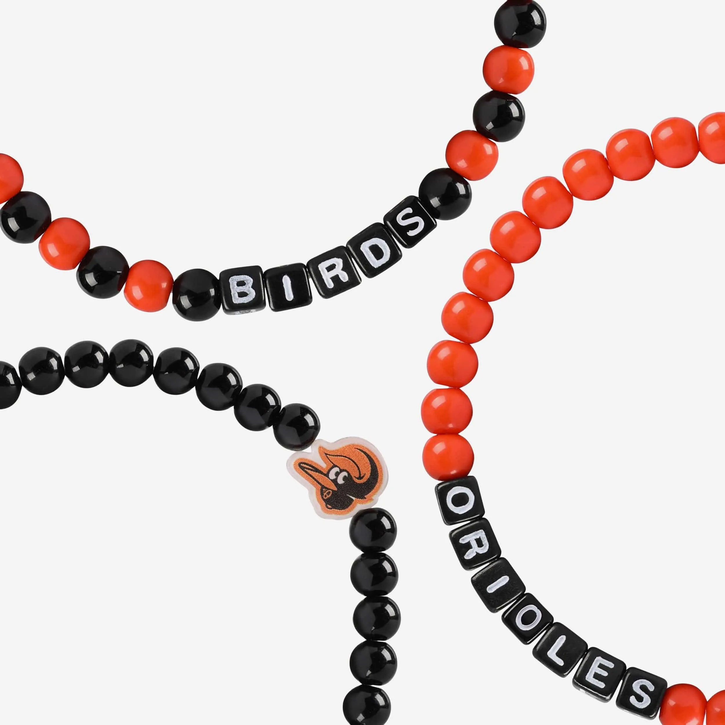 Baltimore Orioles 3 Pack Beaded Friendship Bracelet