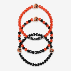 Baltimore Orioles 3 Pack Beaded Friendship Bracelet