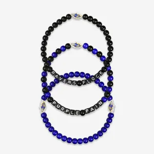 Baltimore Ravens 3 Pack Beaded Friendship Bracelet