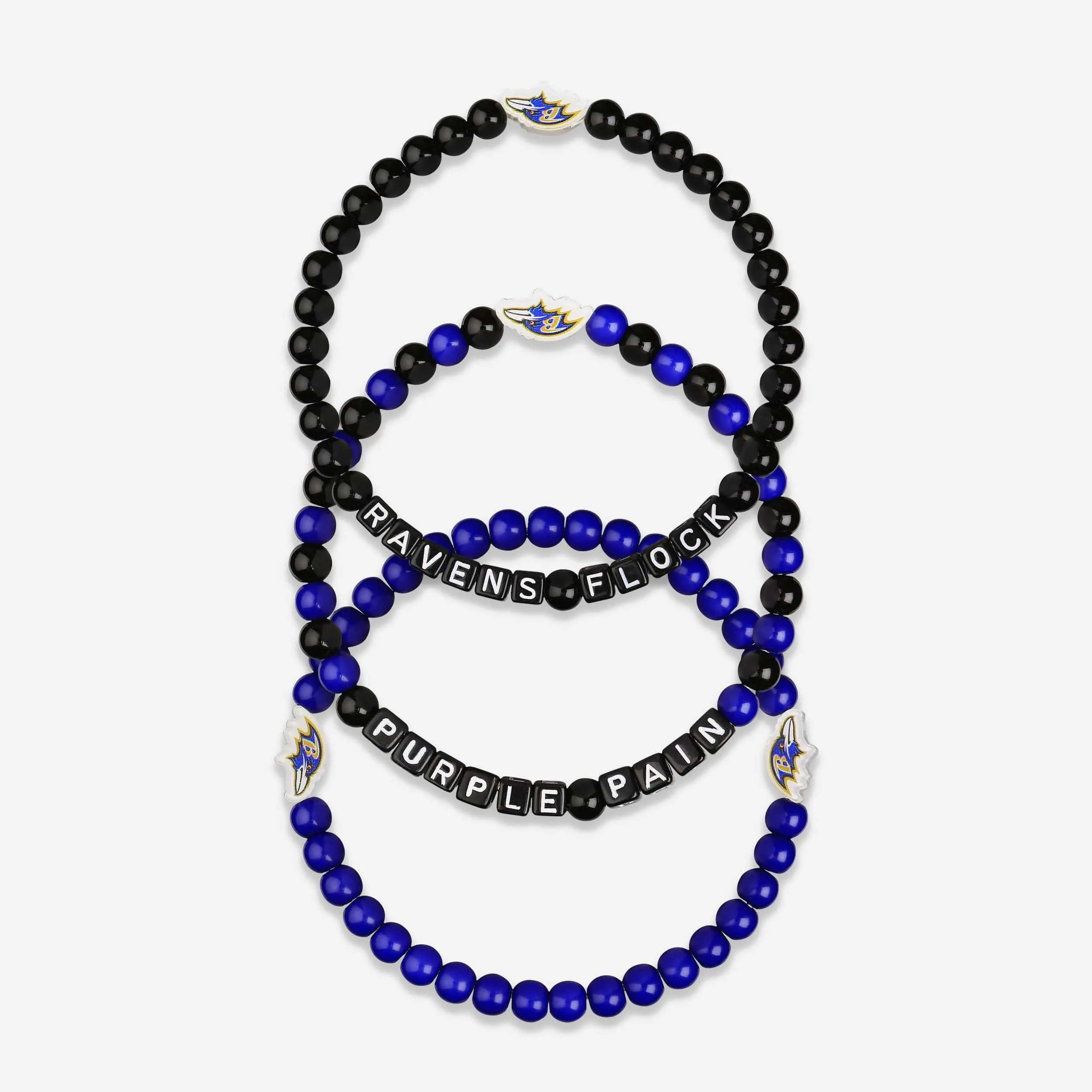 Baltimore Ravens 3 Pack Beaded Friendship Bracelet