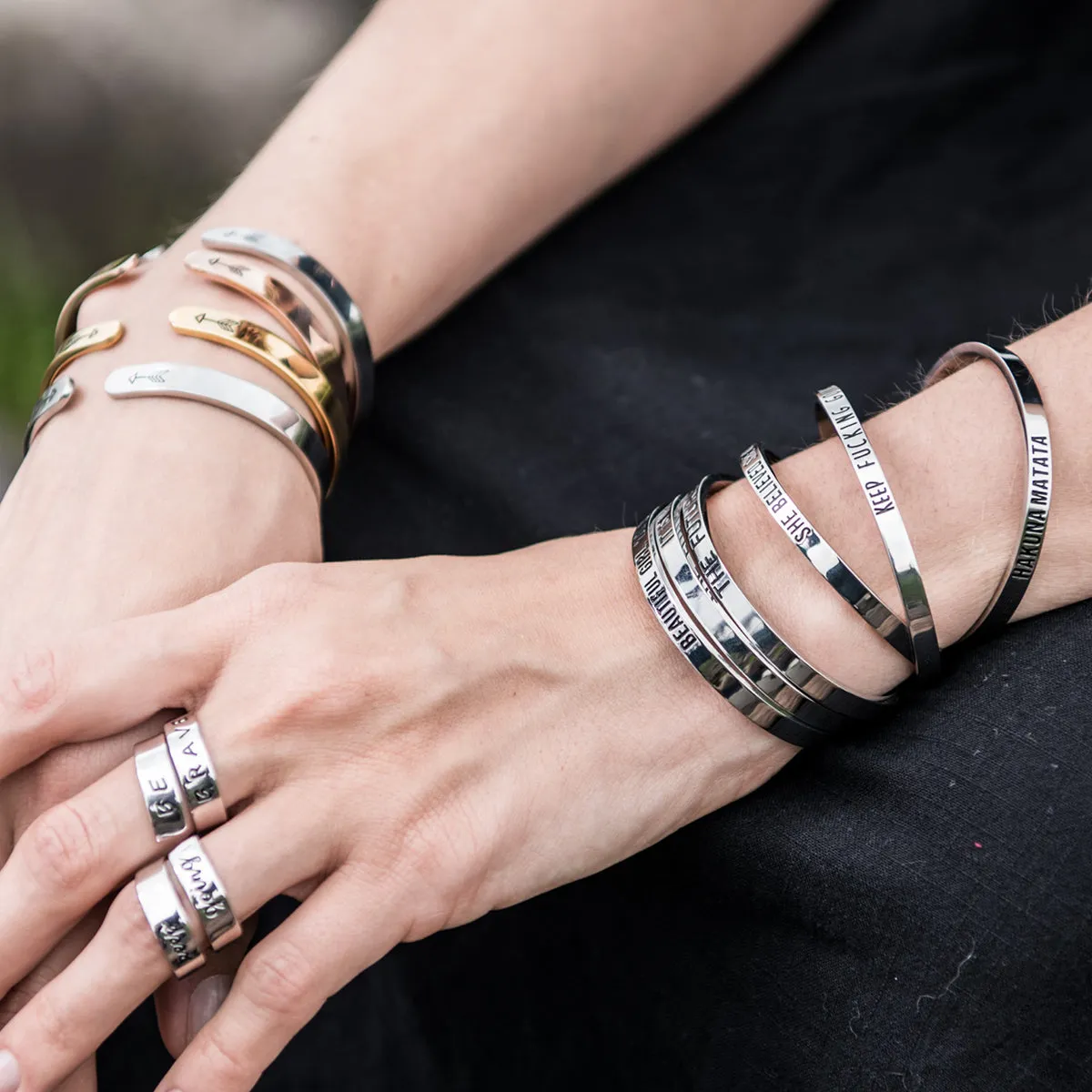 Be a Warrior Not a Worrier Inspiratonal Bracelets