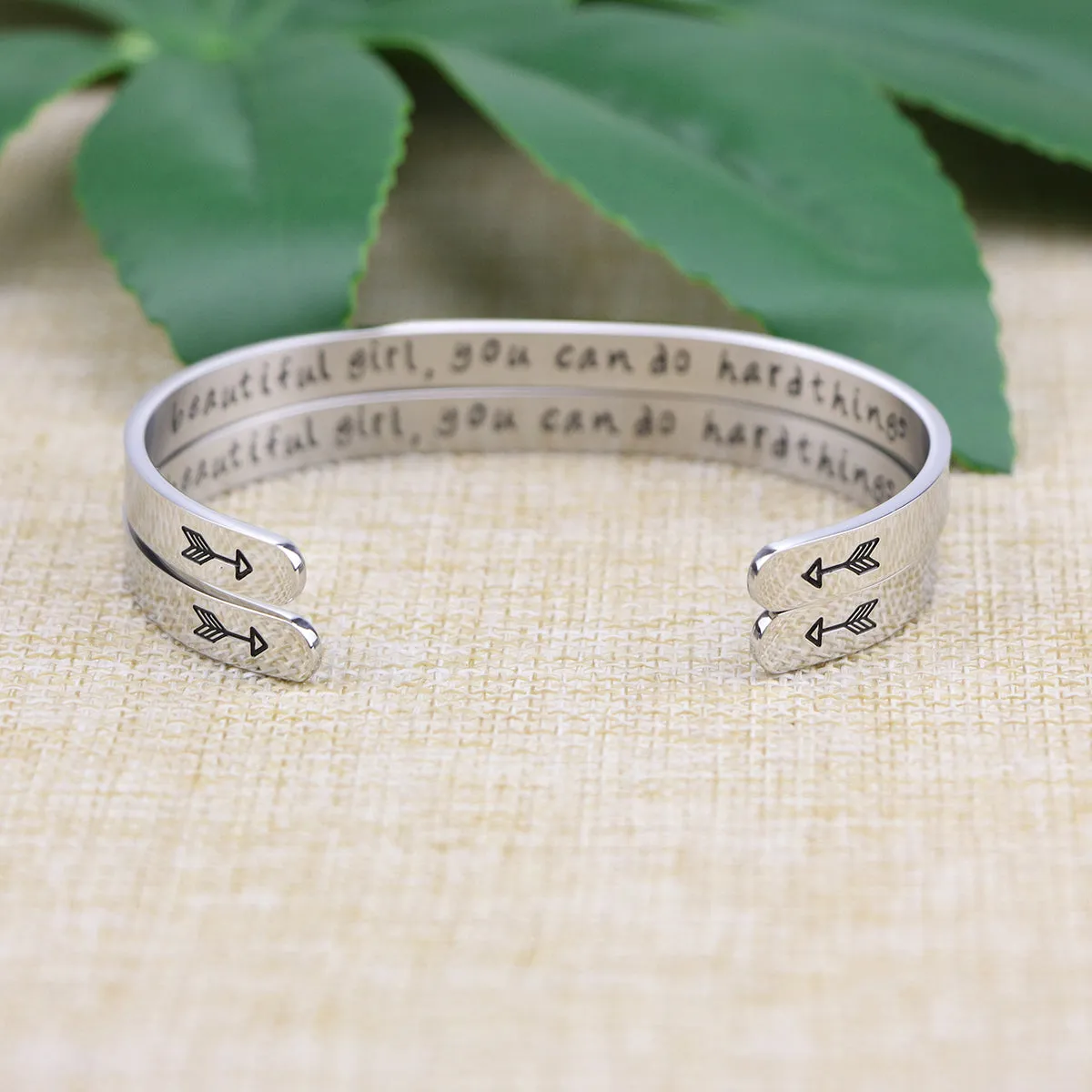 Beautiful Girl You Can Do Hard Things Set of 2 Bracelets