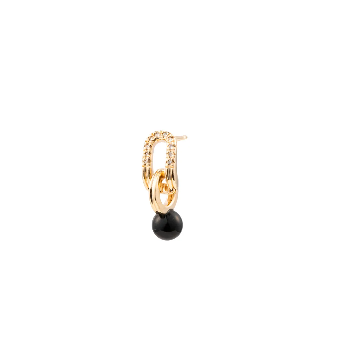 BELUGA Oblong Diamond Onyx Earring