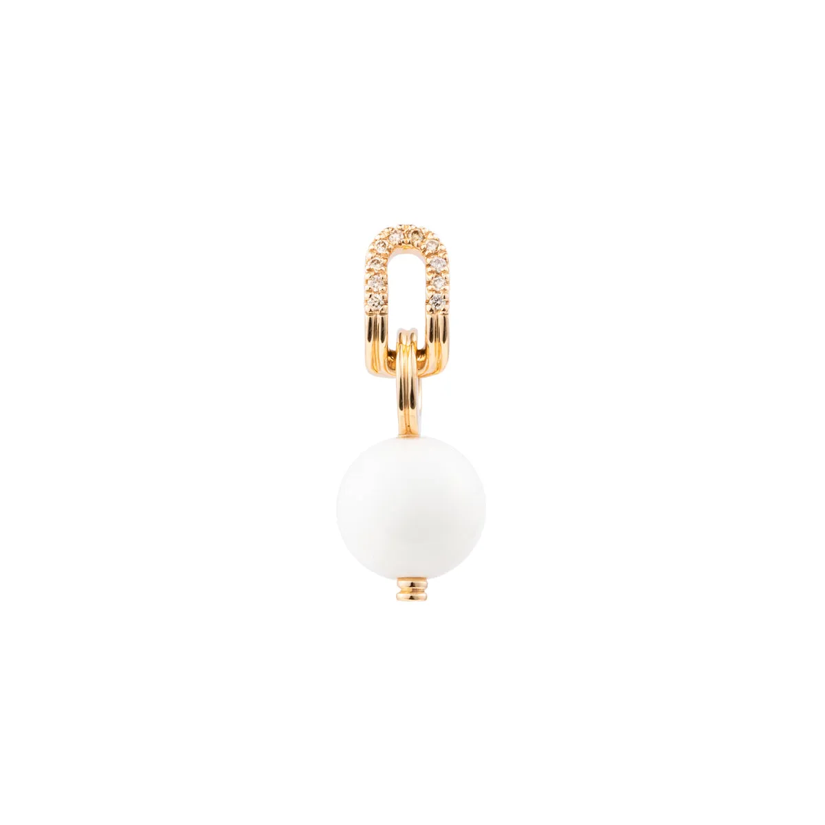 BELUGA Oblong Diamond White Agate Earring