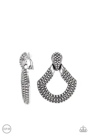 Better Buckle Up Silver
Clip-On Earrings Paparazzi