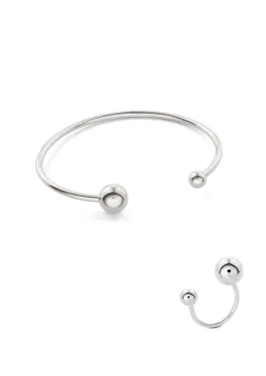 Big Bomb Bracelet and Big Bomb Multisize Ring Duo Silver