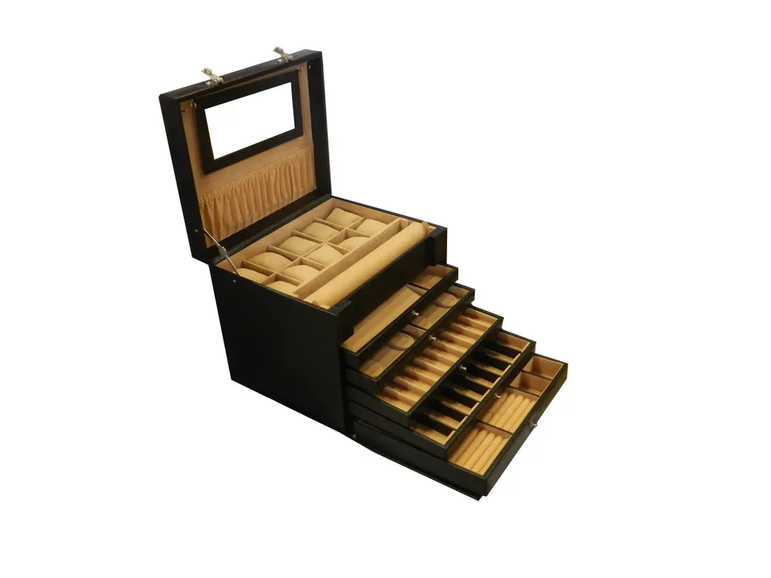 Big Jewelry Box Genuine Leather Multipurpose Watch & Jewelry Jambo JB