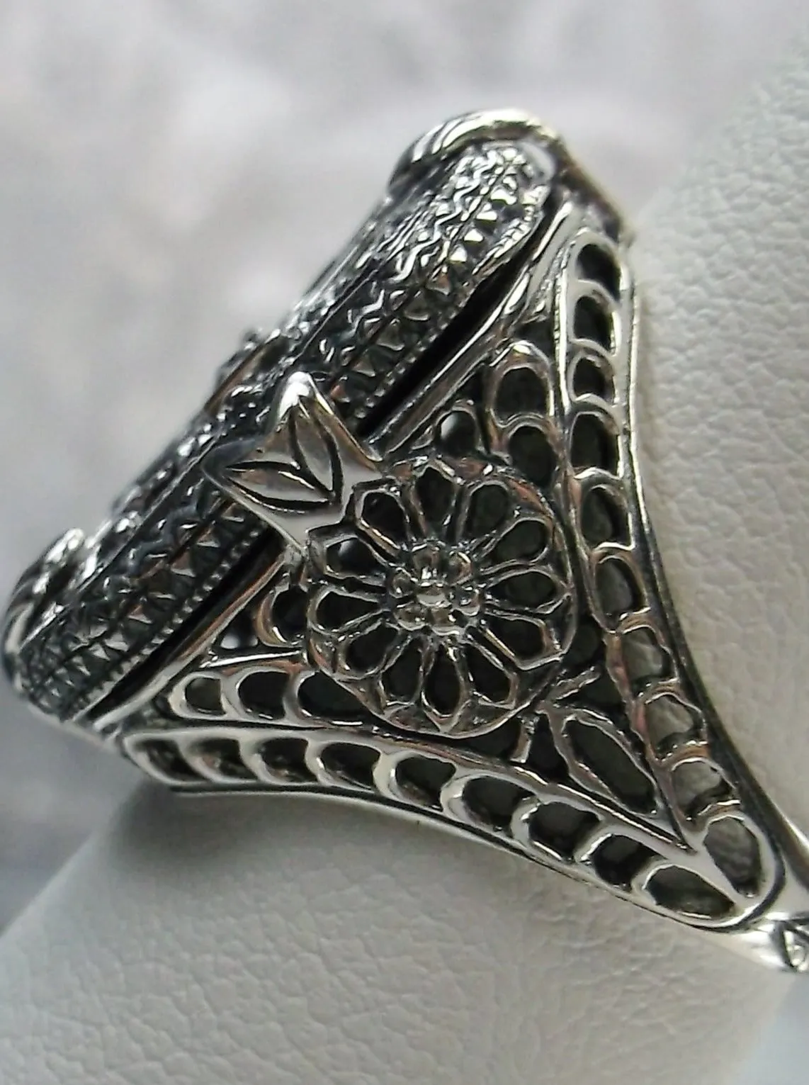 Black Camphor Glass Ring or Jewelry Set, Camphor Glass & Inset Gem, Art Deco Jewelry #S203