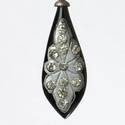 Black Dangling Earrings with Diamantés