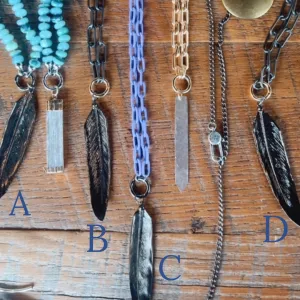 Black feathers (charm necklaces) - Options A - D