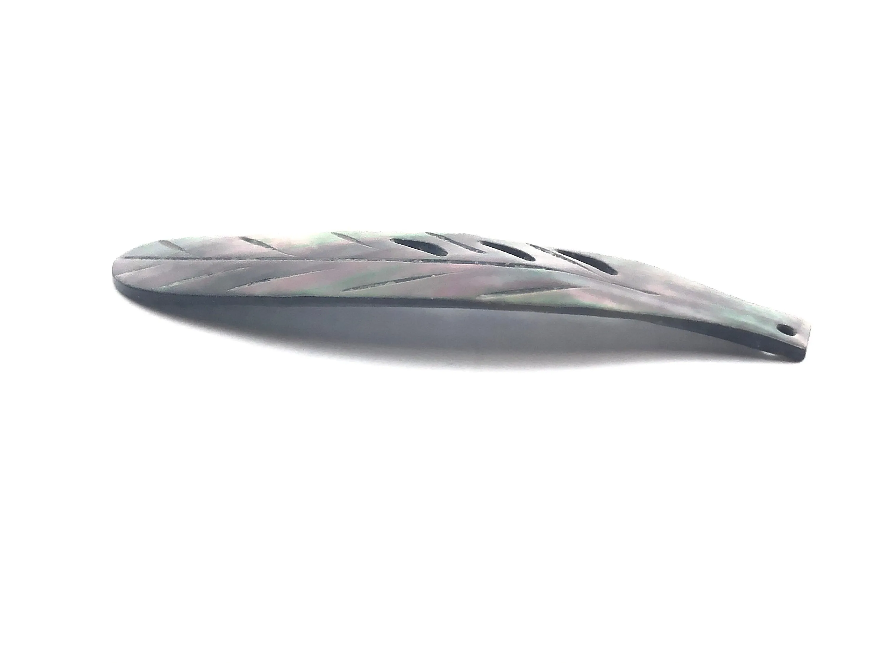 Black Tahitian Mother Of Pearl Feather Sku#M124