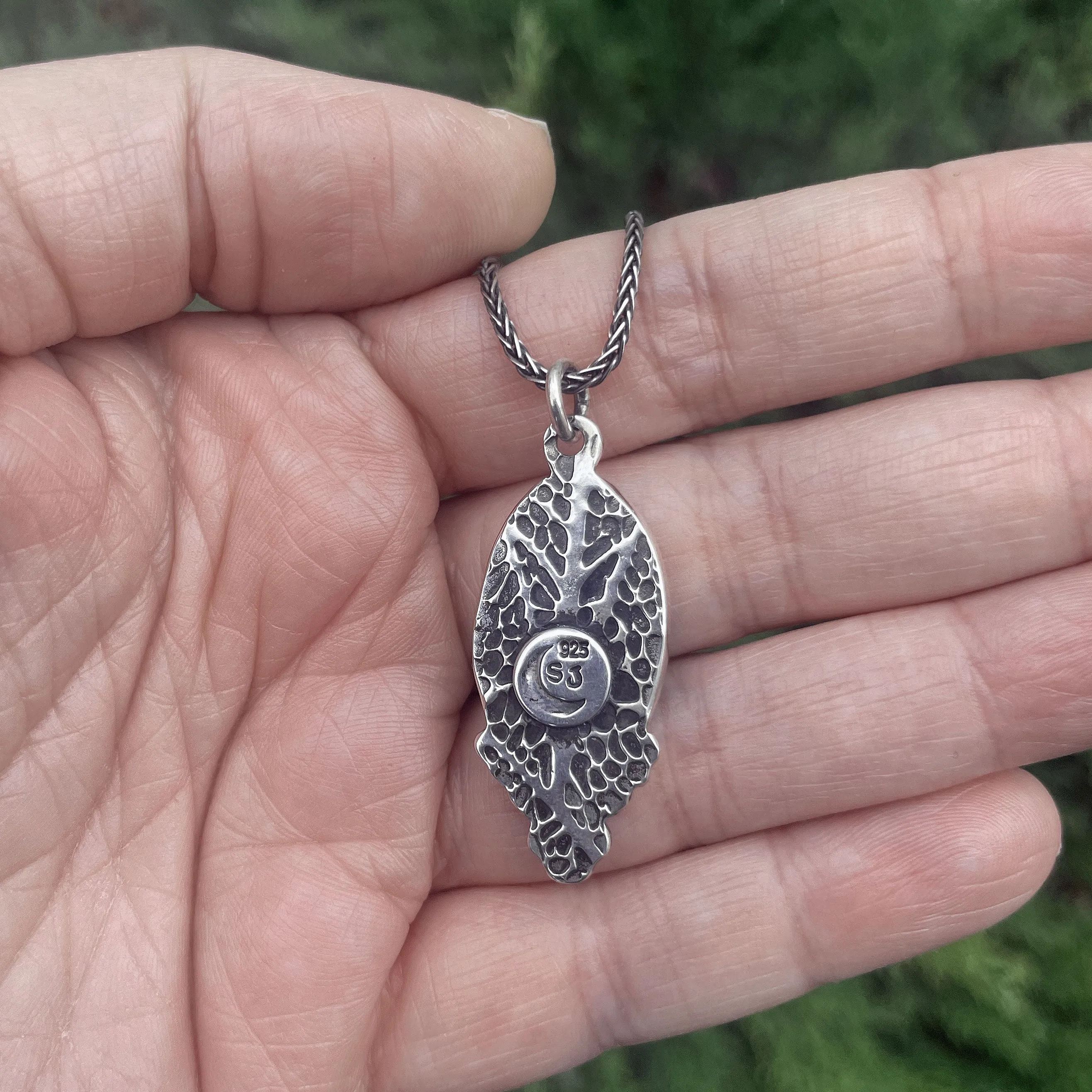Blackjack Turquoise Pendant Necklace in Sterling Silver
