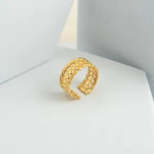 Bling Mess Adjustable Ring Gold Plated