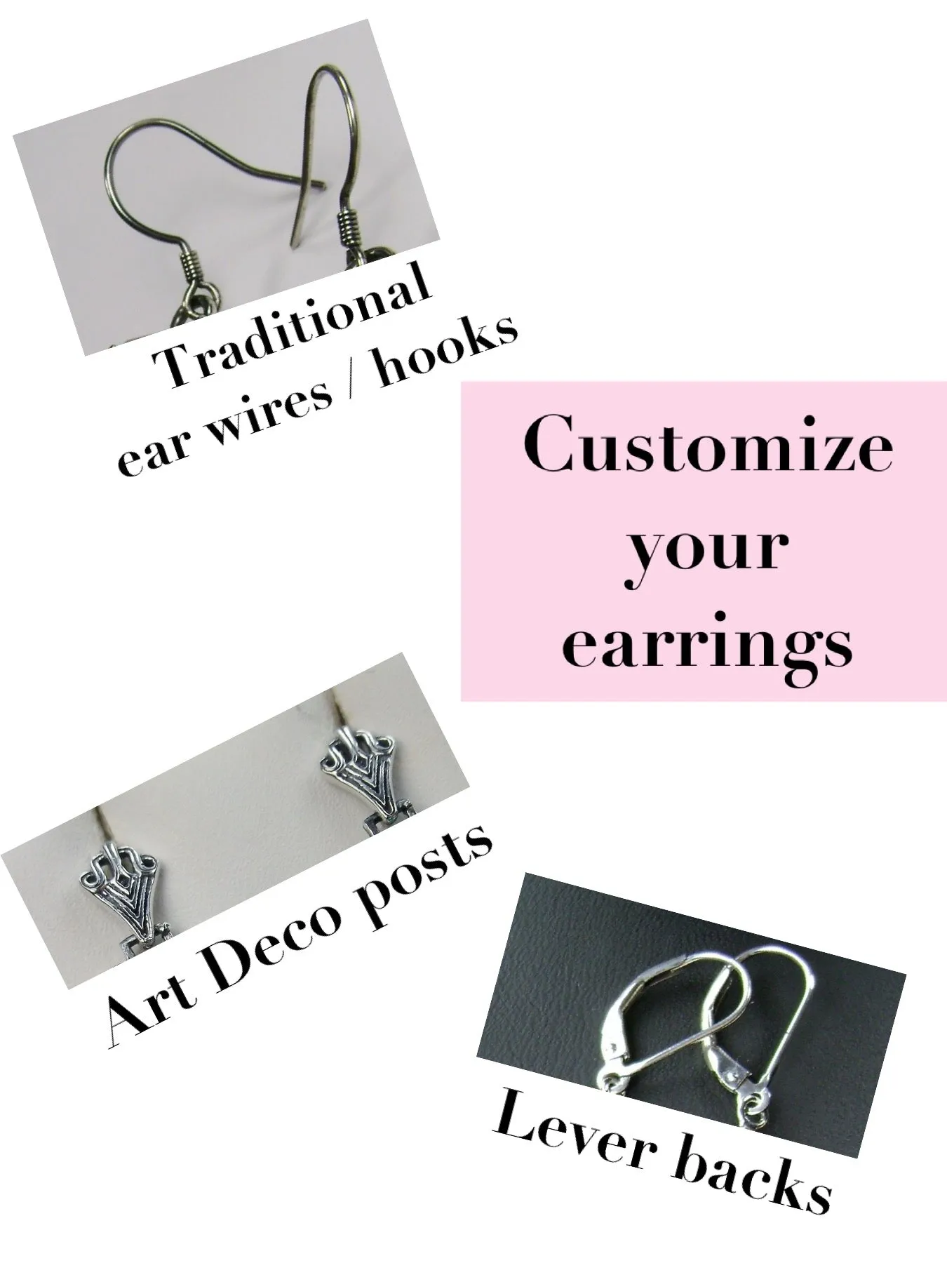 Blue Camphor Glass Earrings, Stained Glass Art Deco 1930's Revival Jewelry #E203