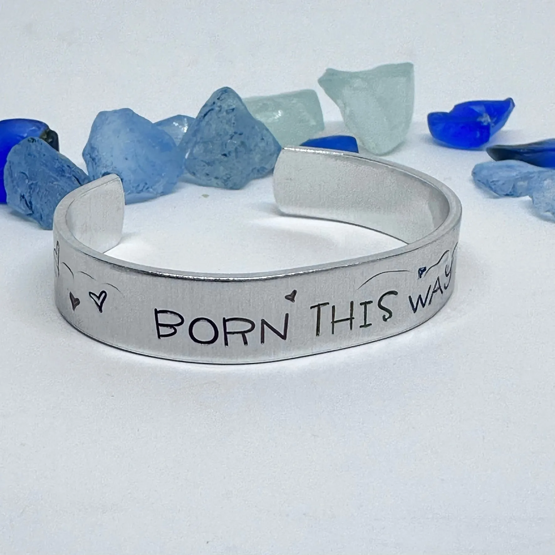 Born this Way Hand Stamped Cuff Bracelet | LGBTQIA  | Gay | Queer | Gender Equality | Lady Gaga