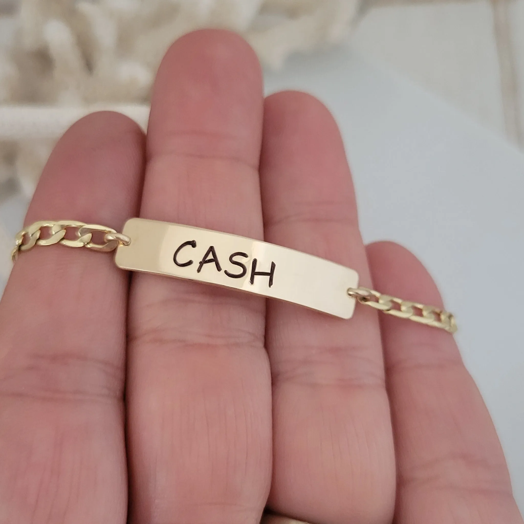 Boys Custom ID or Name Bracelet - Sterling or Gold