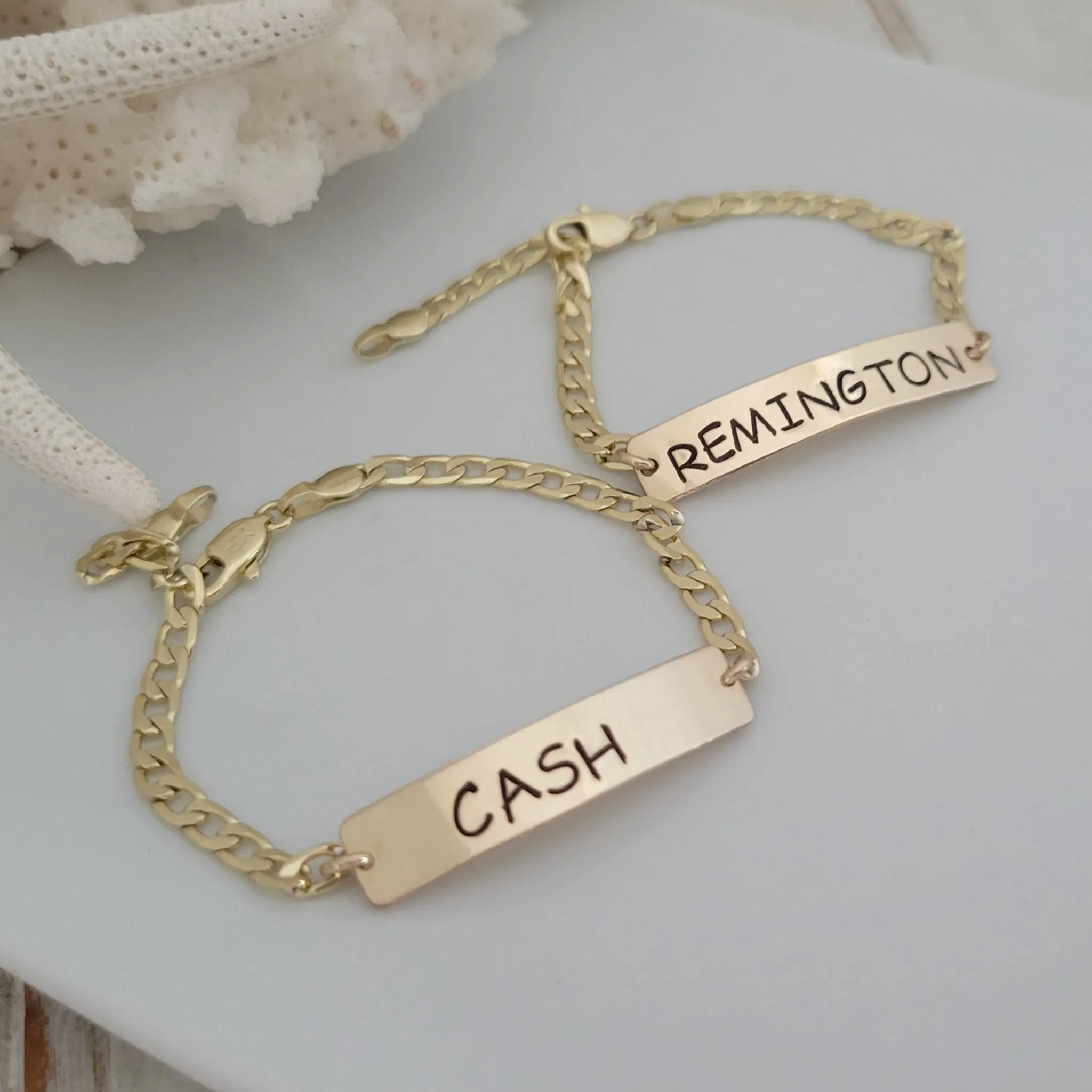 Boys Custom ID or Name Bracelet - Sterling or Gold