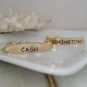 Boys Custom ID or Name Bracelet - Sterling or Gold