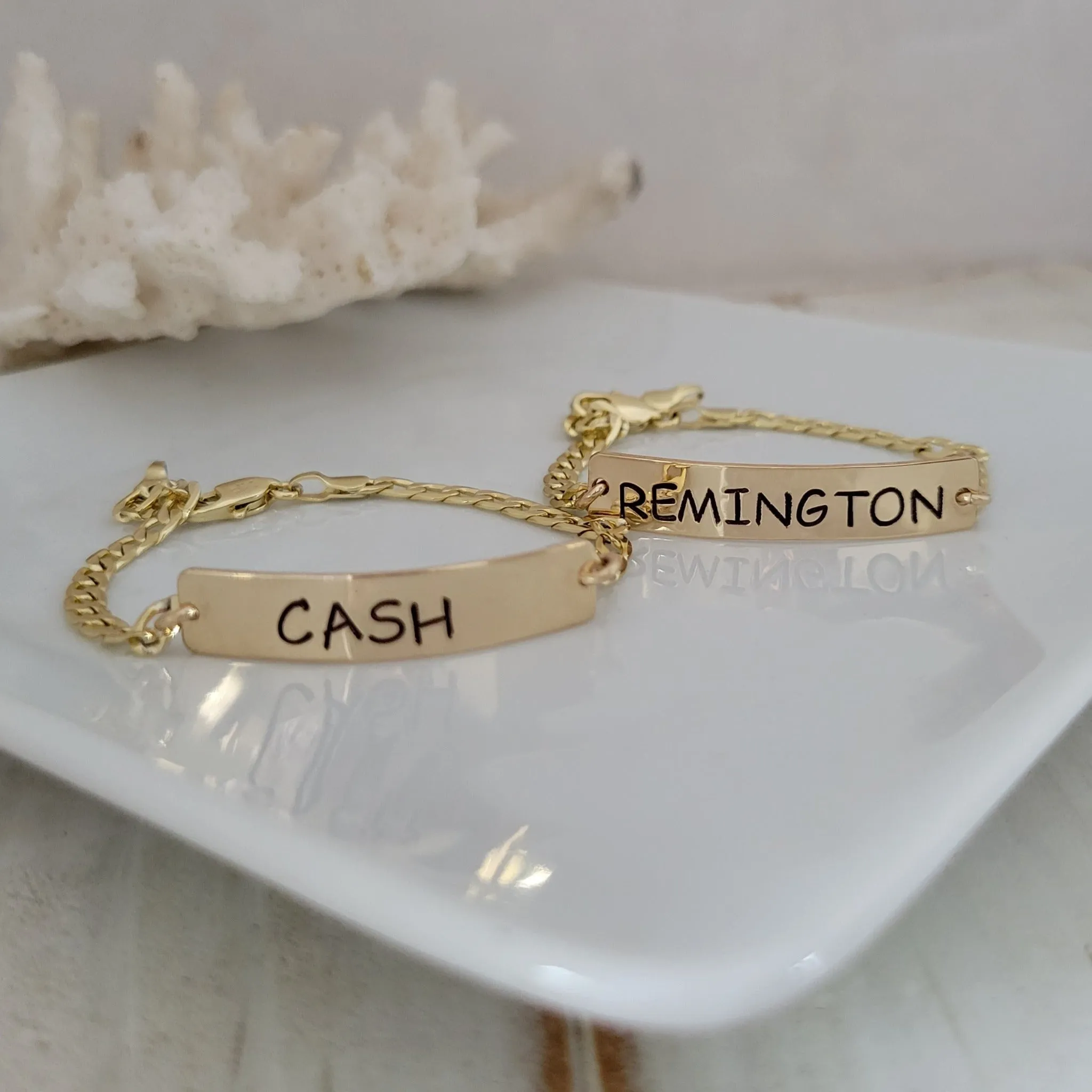 Boys Custom ID or Name Bracelet - Sterling or Gold