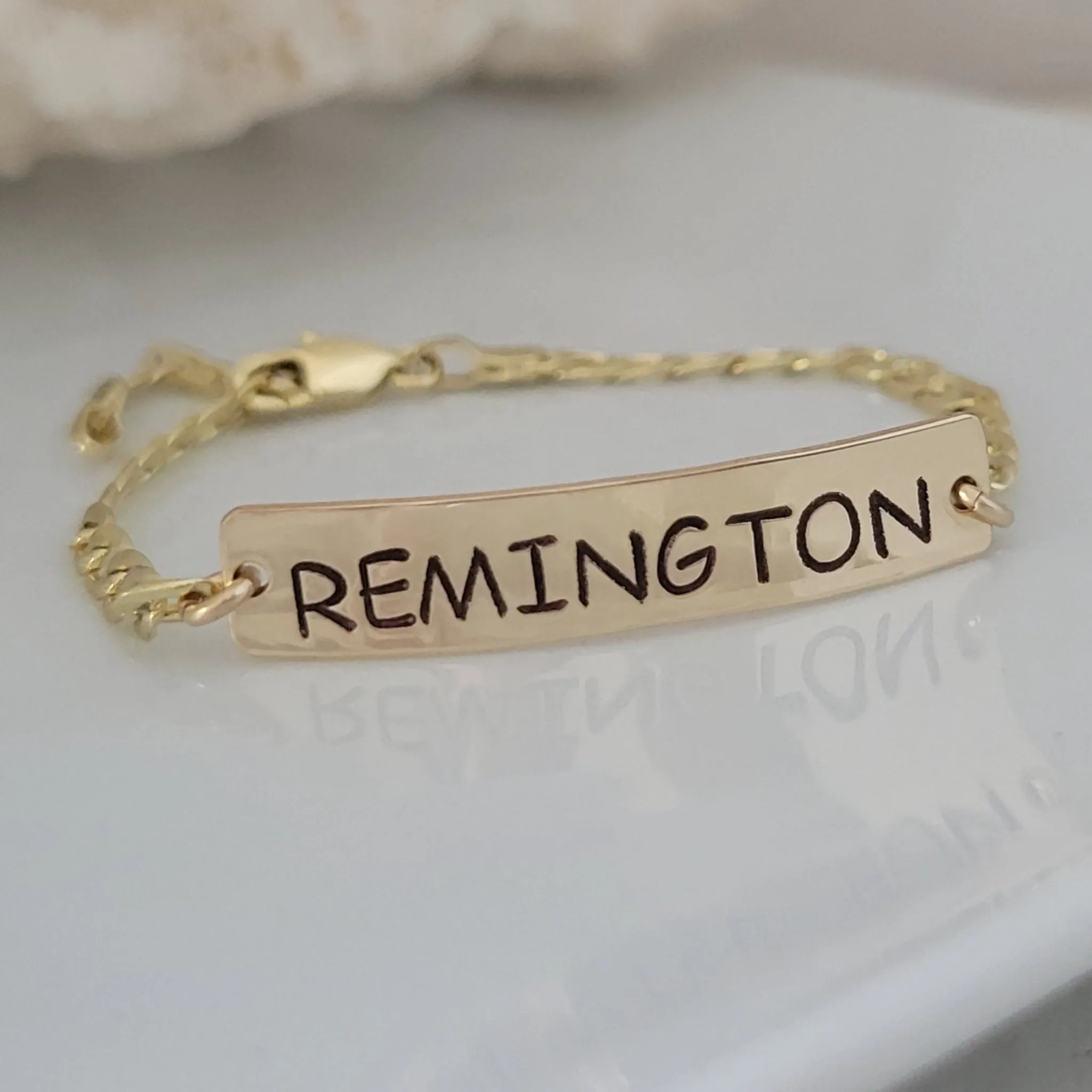 Boys Custom ID or Name Bracelet - Sterling or Gold