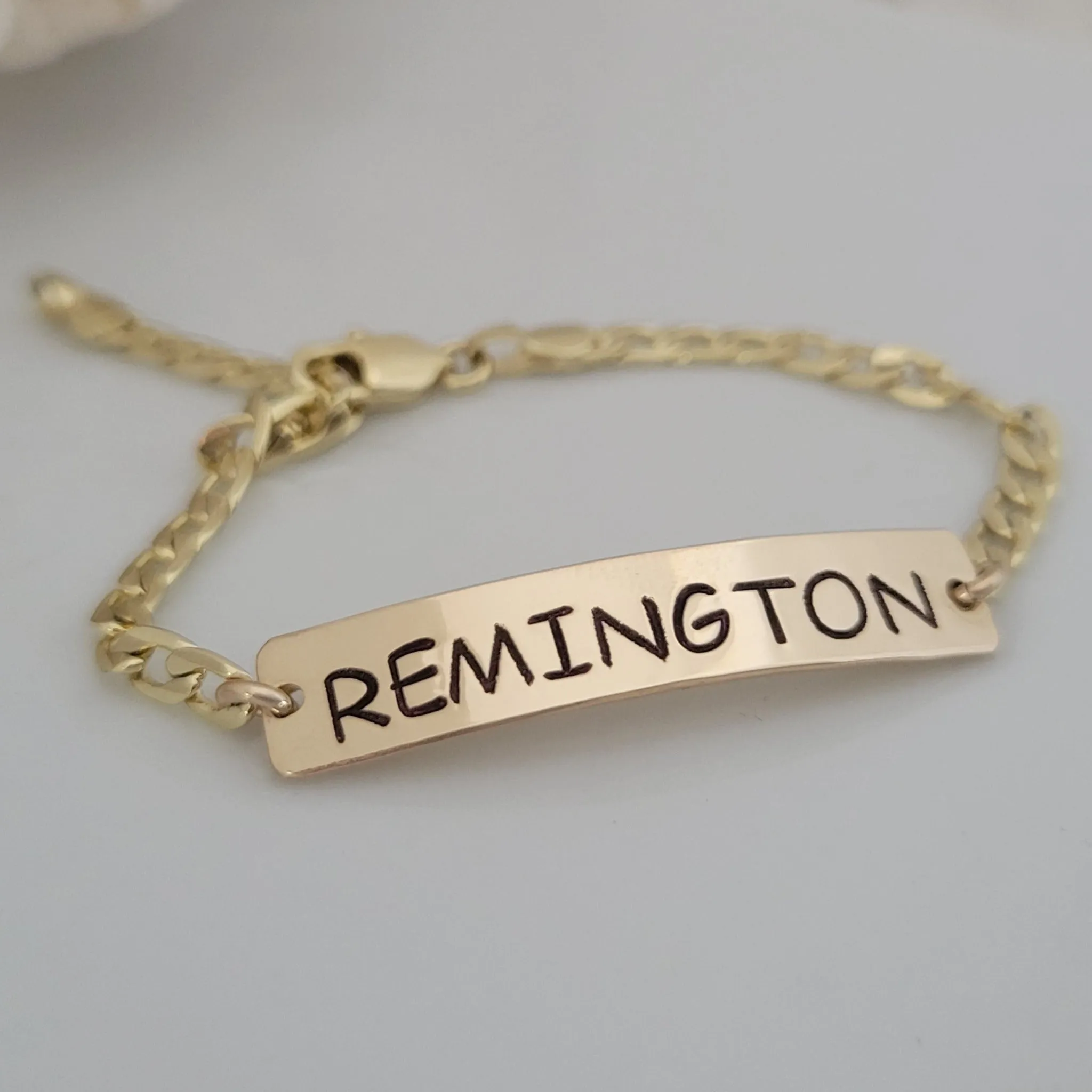 Boys Custom ID or Name Bracelet - Sterling or Gold