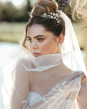 Bridal earrings - classic Baroque pearl studs by Stephanie Browne