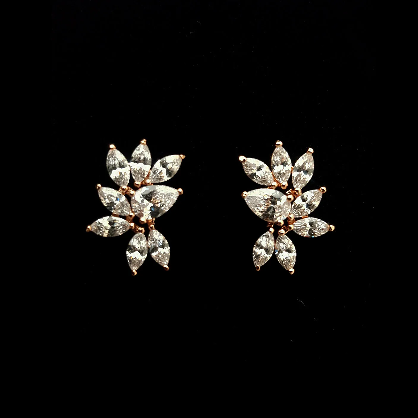 Bridal earrings - Twilight crystal studs by Stephanie Browne