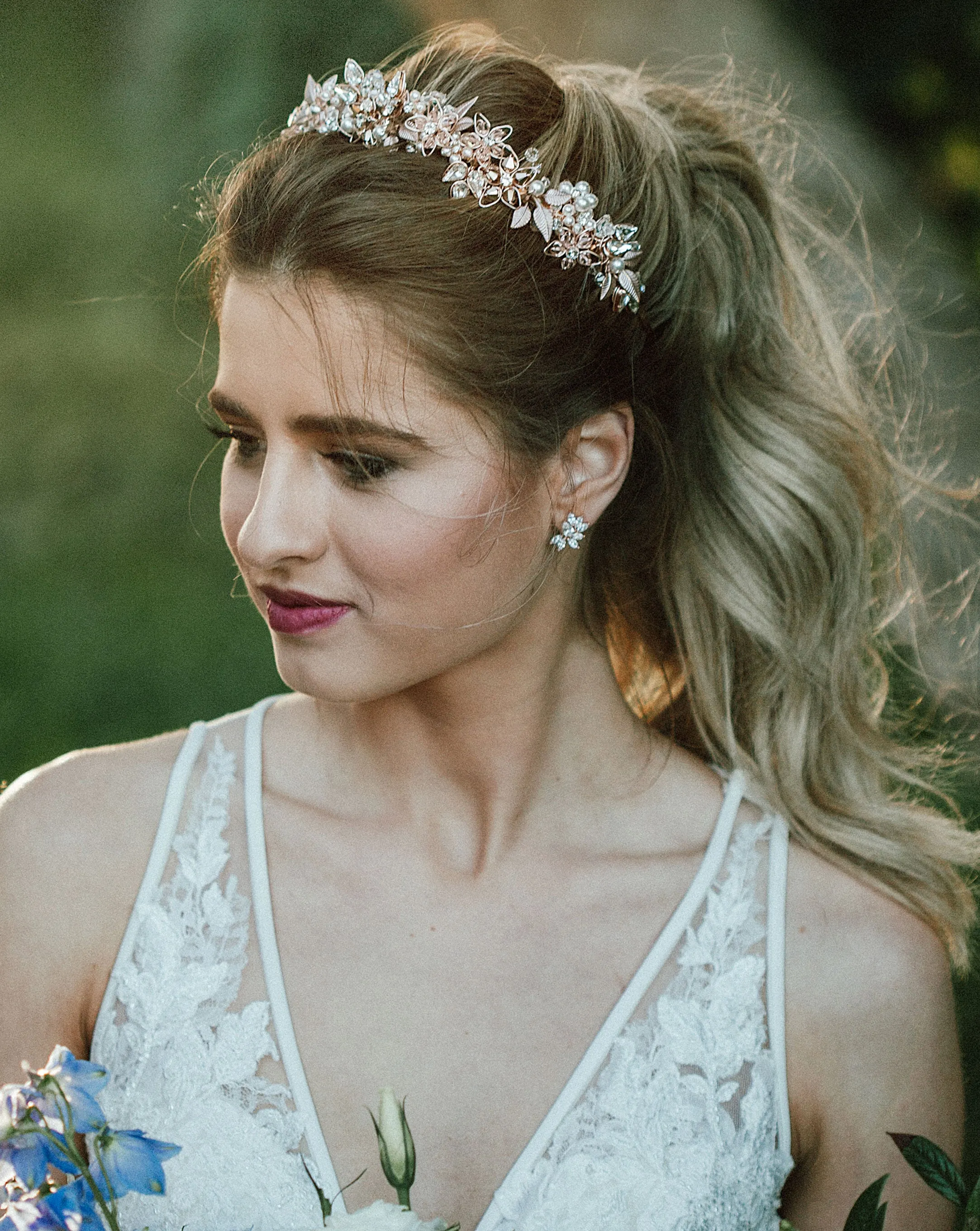 Bridal earrings - Twilight crystal studs by Stephanie Browne