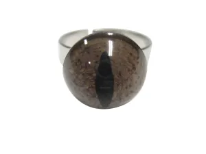 Brown Reptile Eye Adjustable Size Fashion Ring