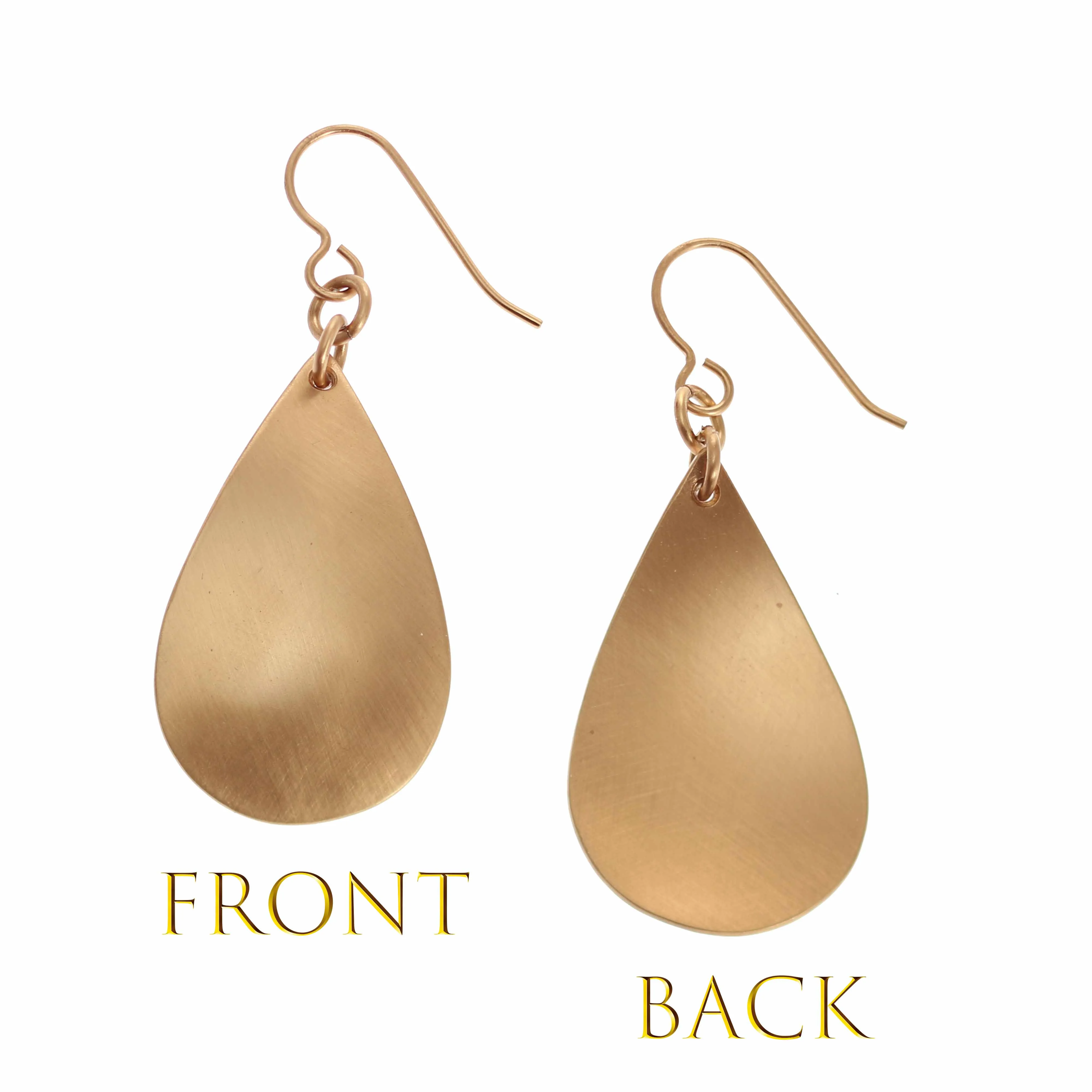 Brushed Bronze Teardrop Earrings
