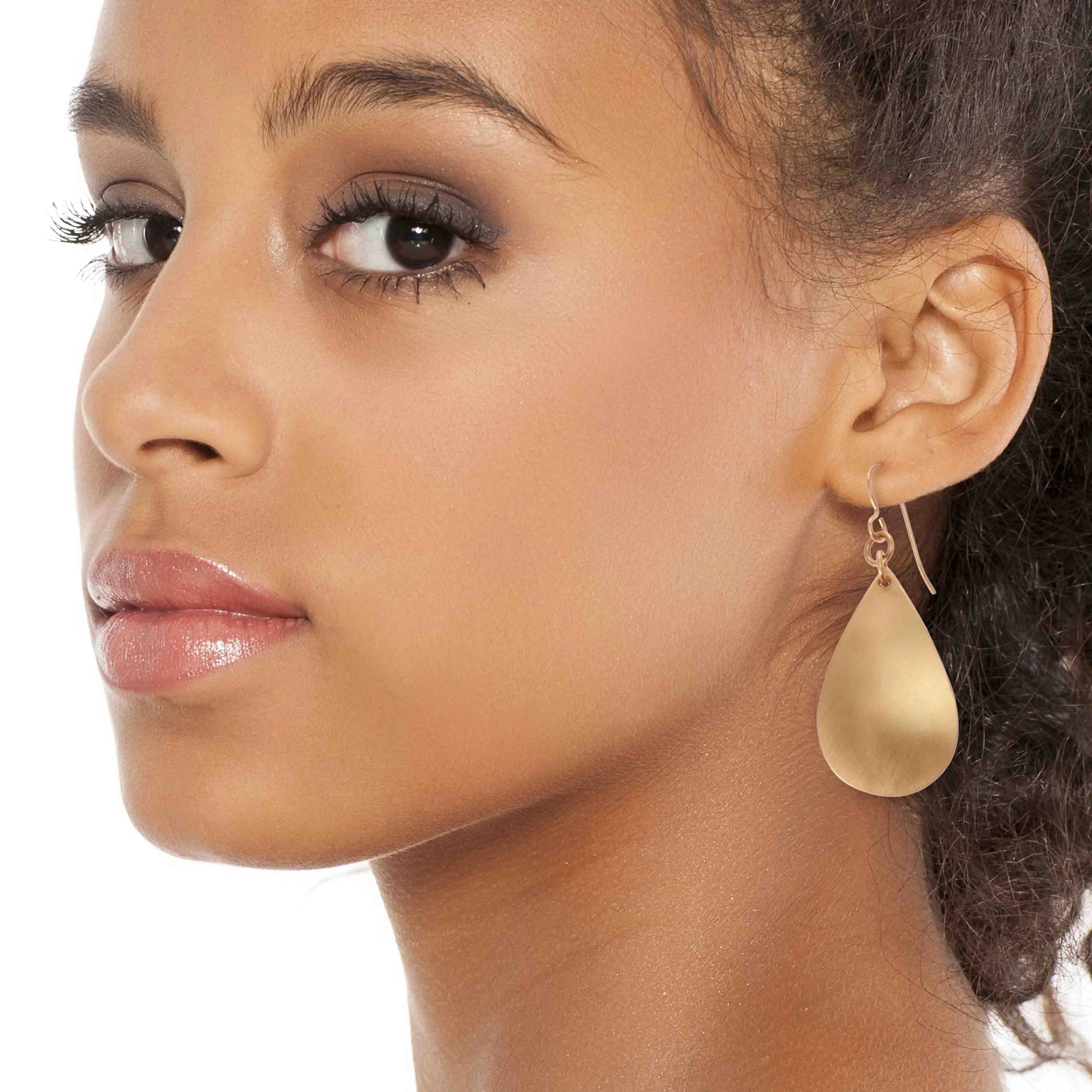 Brushed Bronze Teardrop Earrings