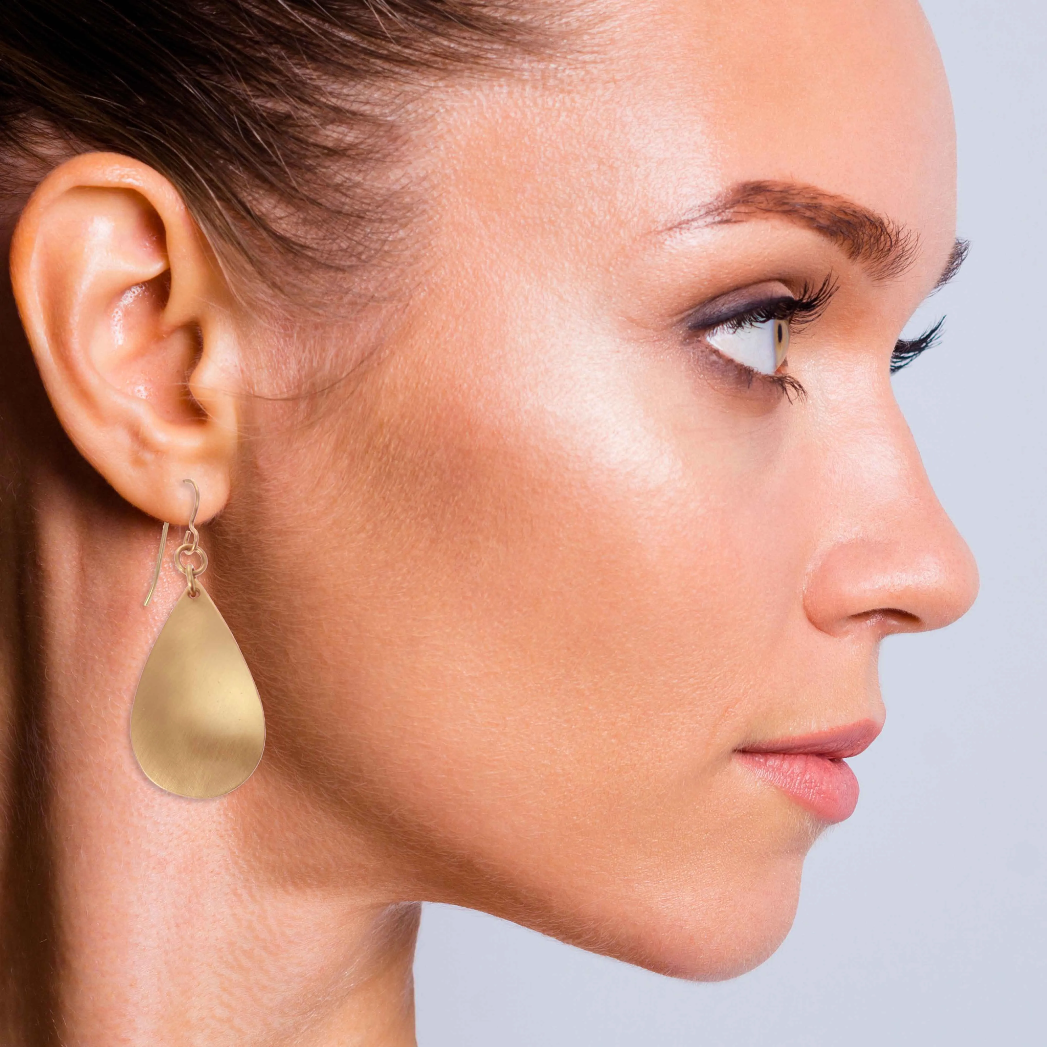 Brushed Bronze Teardrop Earrings