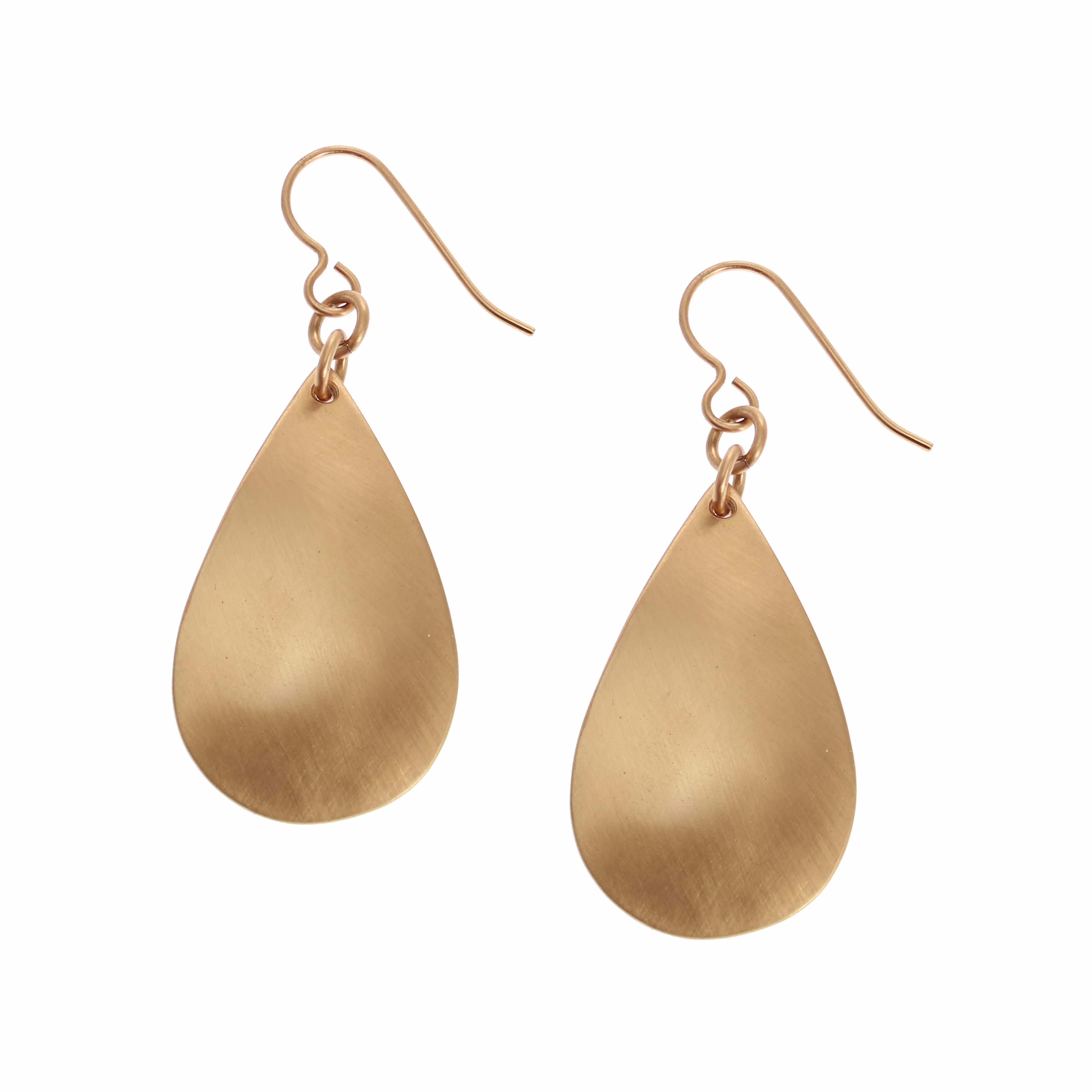 Brushed Bronze Teardrop Earrings
