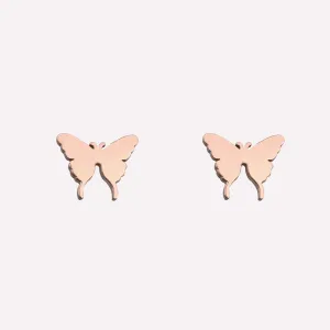 BUTTERFLY STUD CLIP-ON EARRINGS IN ROSE GOLD