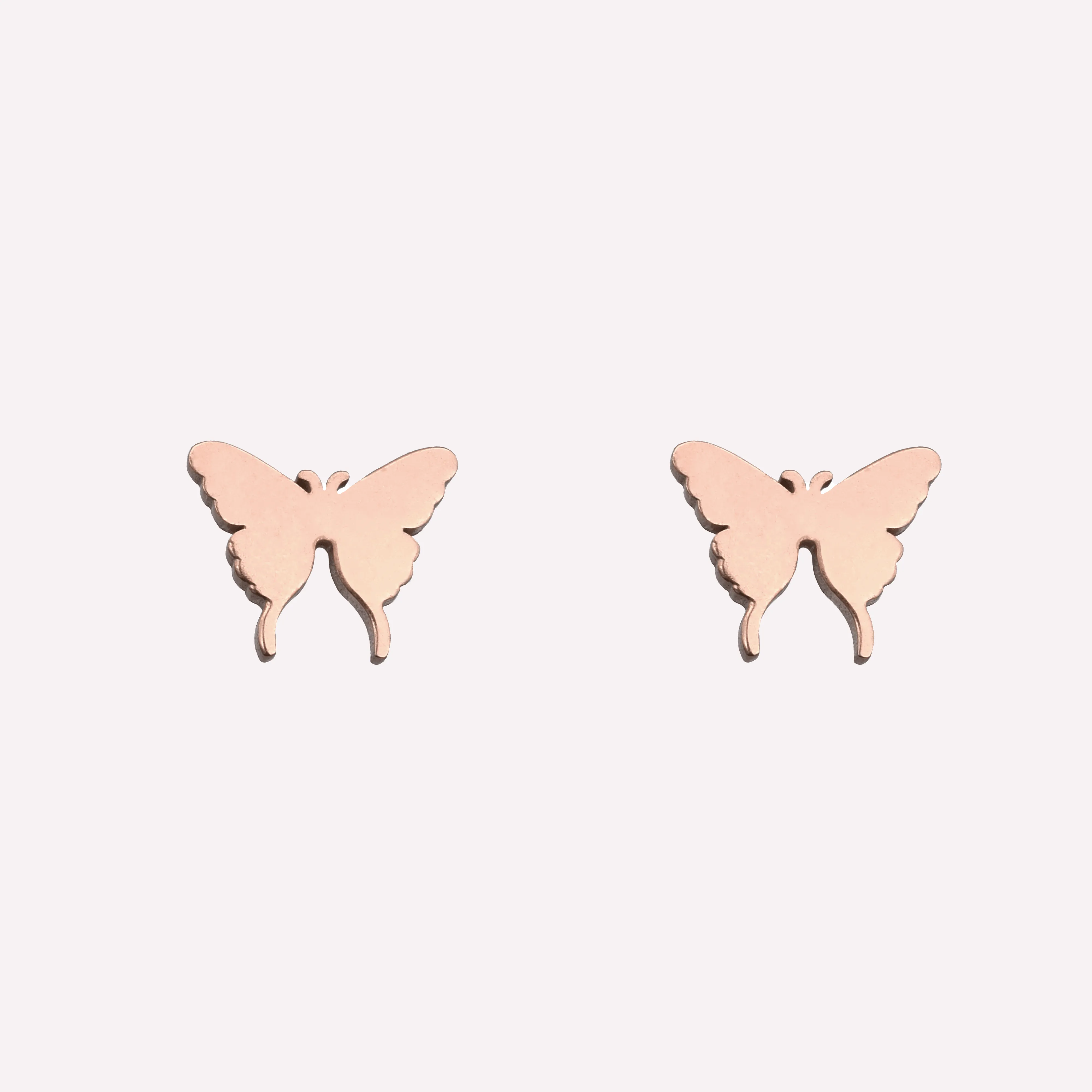 BUTTERFLY STUD CLIP-ON EARRINGS IN ROSE GOLD