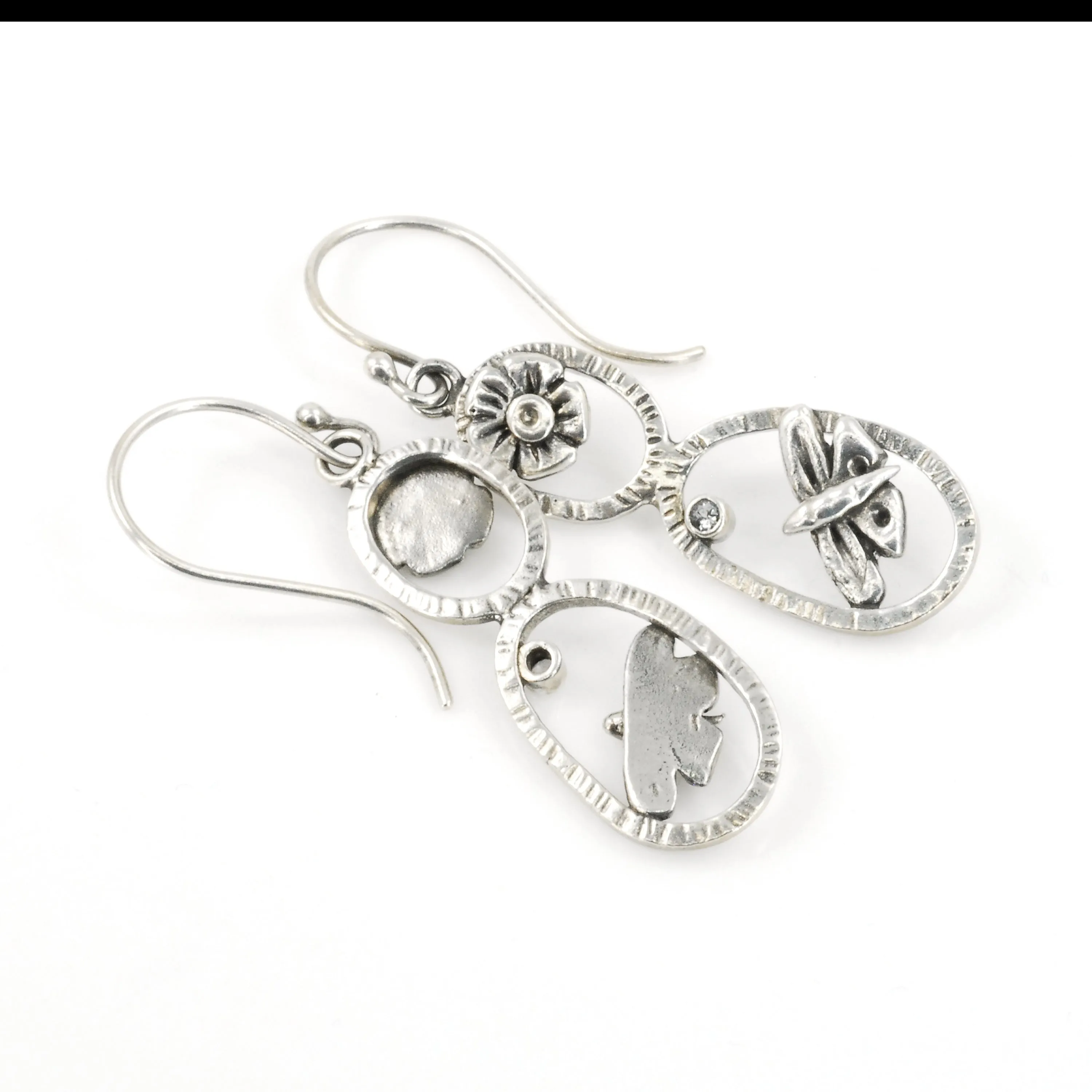 Butterfly Totem Earrings with White Topaz