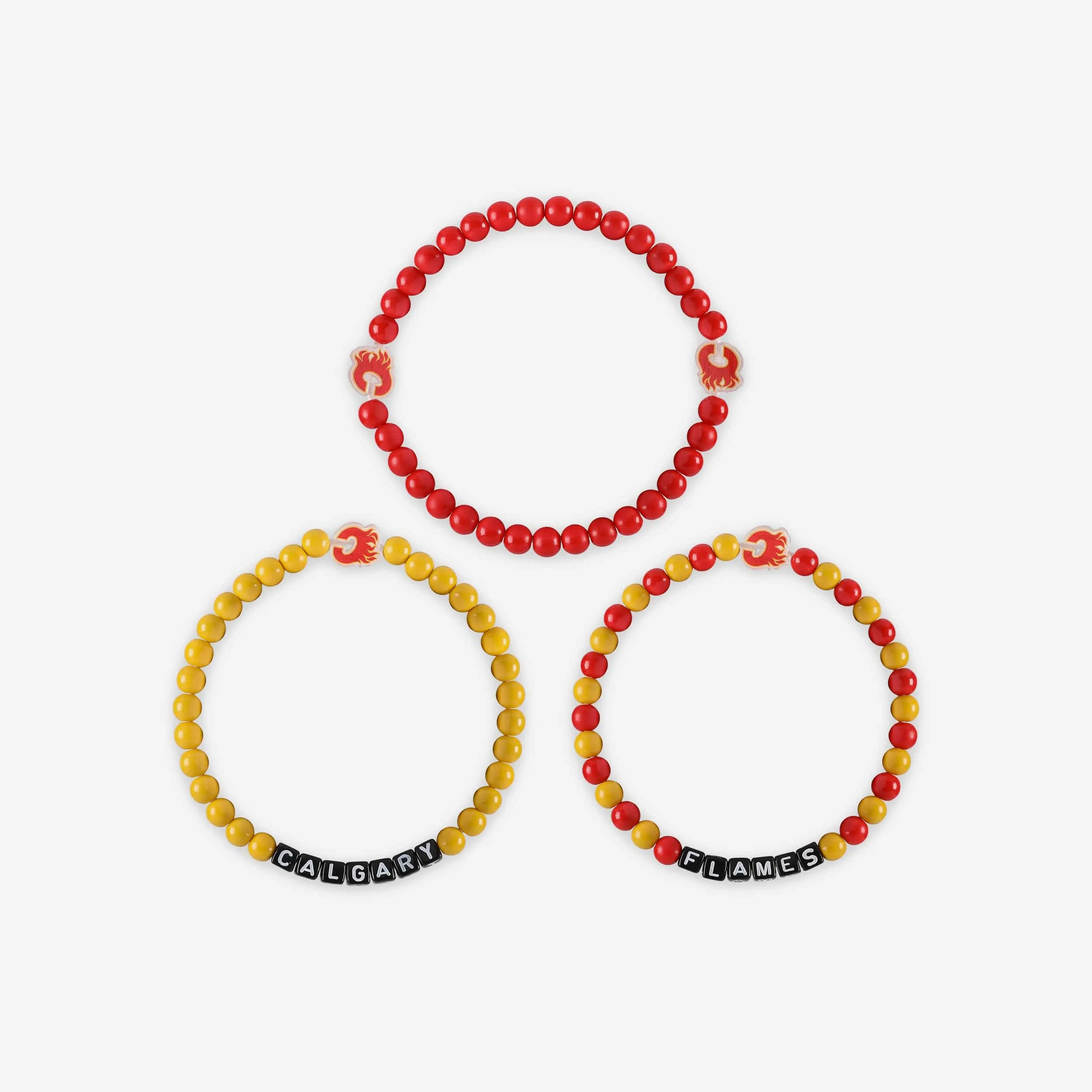 Calgary Flames 3 Pack Beaded Friendship Bracelet