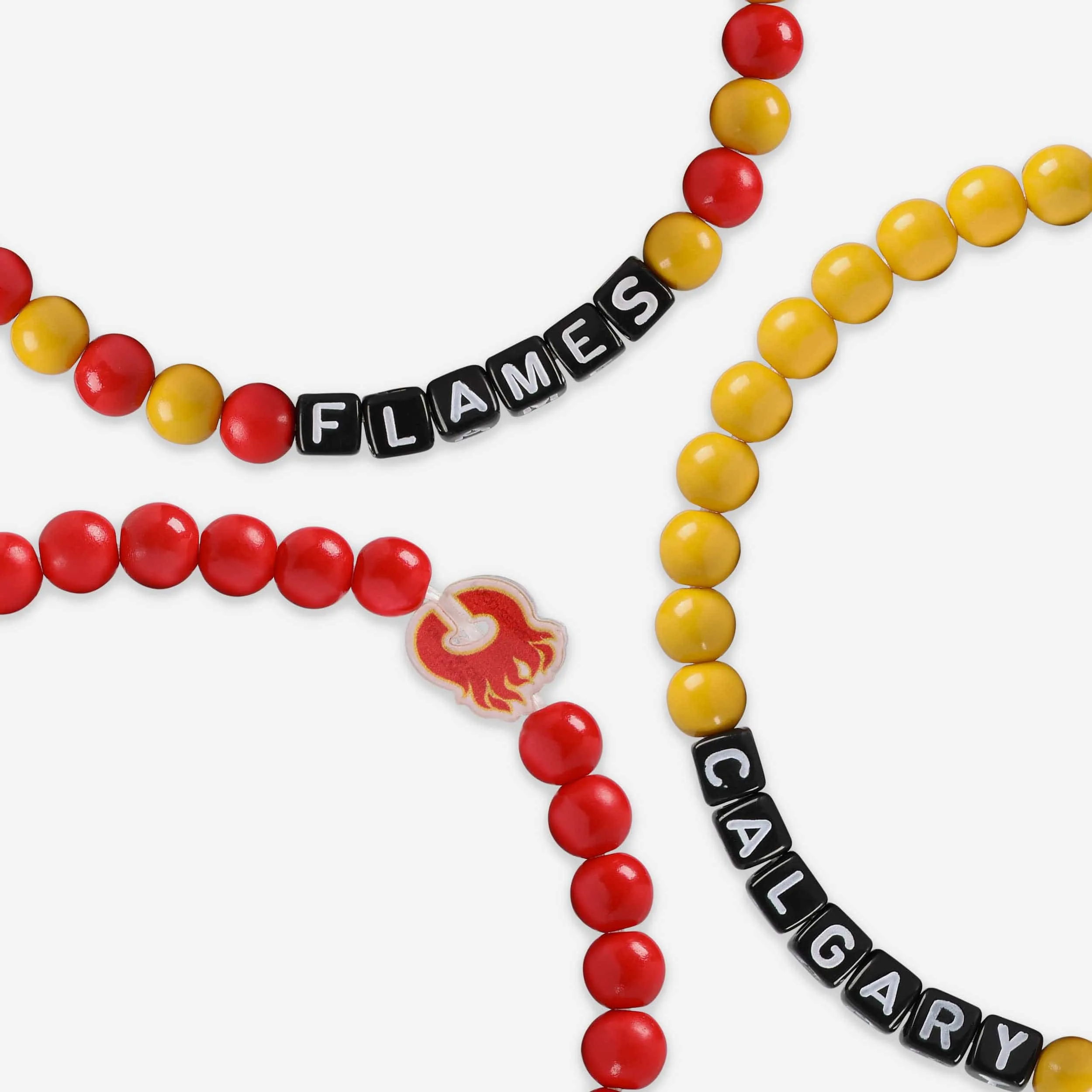 Calgary Flames 3 Pack Beaded Friendship Bracelet